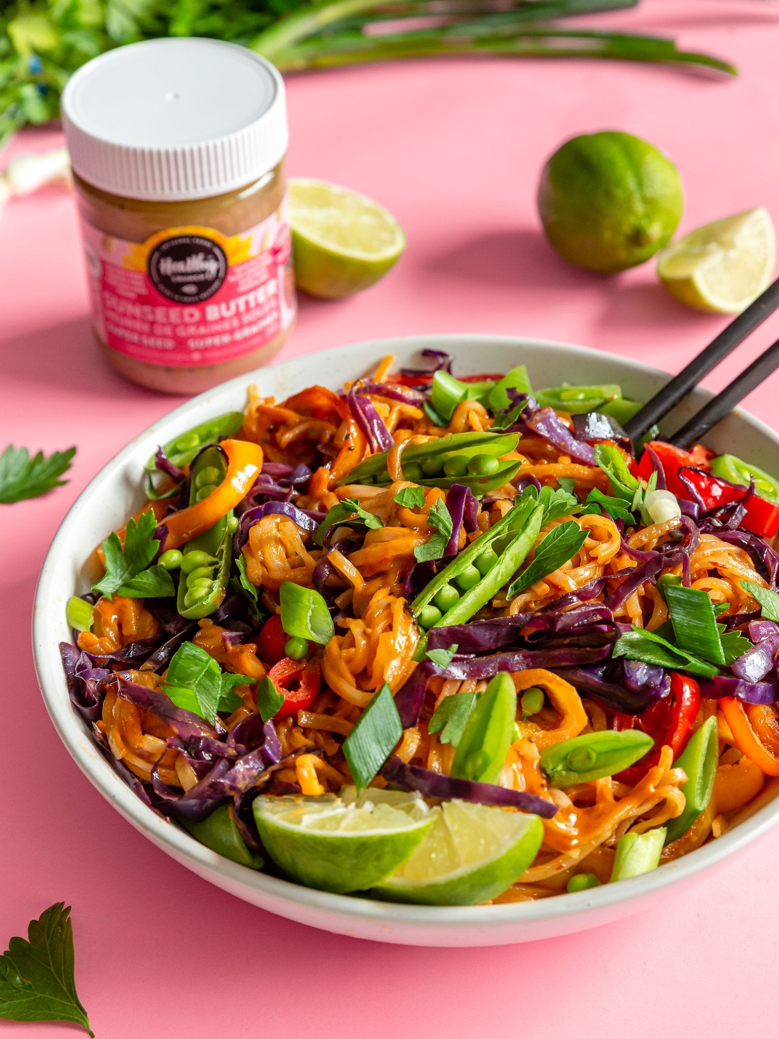 Spicy Seed Butter Noodles (Vegan, Gluten-free, Allergen-friendly, Dairy-free)